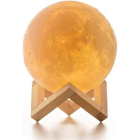 Lampe lune 20 cm, imprimée en 3D, luminosité réglable, 16 couleurs RVB, rechargeable par USB, télécommande et commande tactile, lampe de chevet, cadeau pour femme, veilleuse. (1/5)