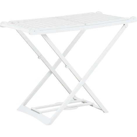 vidaXL Folding Clothes Dry Rack White Plastic (1/5)