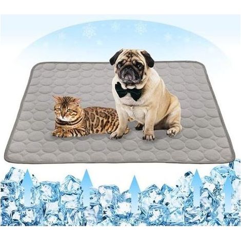 Sommerkühlmatte für Hunde und Katzen, aus Eisseide, kühlende Hundematte, atmungsaktiv, tragbar und waschbar, Haustierkühldecke (28 x 22 Zoll) (1/5)