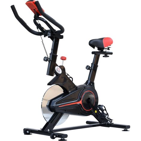 Cyclette per Allenamento Aerobico con Display LCD Nero e Rosso (1/5)