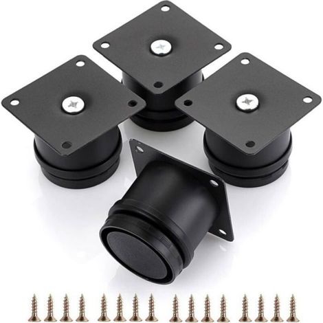 Pieds De Meuble - Réglables 5,8 cm - Acier Inoxydable - Noir - Lot De 4 (1/5)