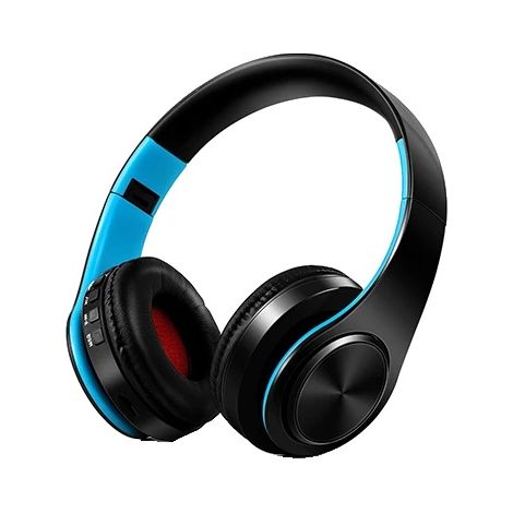 Auriculares, conectividad inalámbrica, batería de larga duración, negro/azul (1/2)