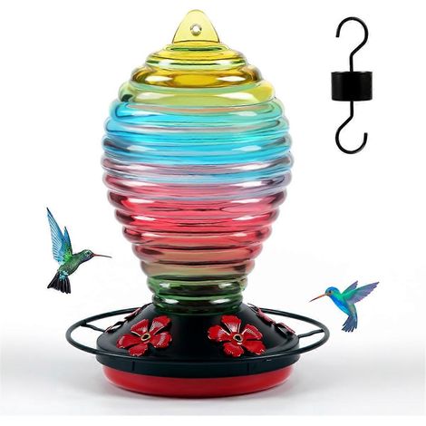 Glas-Kolibri-Futterspender, Regenbogen-Kolibri-Futterspender, 29 Unzen (1/5)