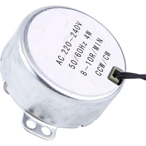 Moteur synchrone AC 220-240V avec réducteur 4W sens horaire/antihoraire 8-10 tr/min - 1 pièce (1/5)