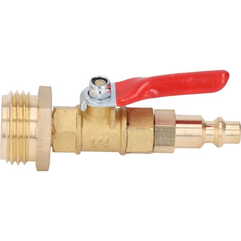 Raccord de purge hiver en laiton, adaptateur rapide mâle 1/4 pouce, filetage GHT mâle 3/4 pouce, joint d'irrigation jardin pour camping-car et yacht (1/5)