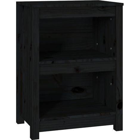 Maison Exclusive - Bücherregal Schwarz 50x35x68 cm Massivholz Kie (1/5)