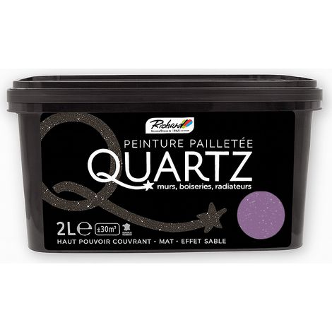 Peinture pailletée Quartz RICHARD 2L : murs intérieurs salon et chambre, déco prêt à l’emploi Couleurs Déco: Améthyste