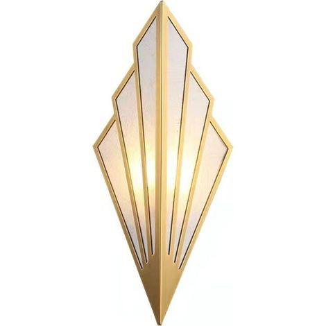 Applique a LED, applique in metallo a forma di ventaglio, paralume in lino, applique decorative da comodino in stile europeo per soggiorno, corridoio, lavanderia, fonte di luce (1/3)