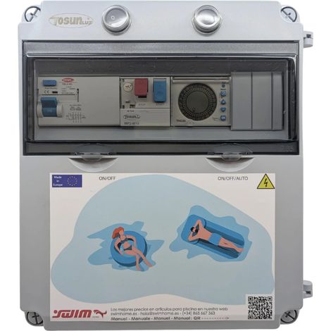 Cuadro Eléctrico Piscina Tosun Trifásico 0.5CV Reloj Contactor (1/5)