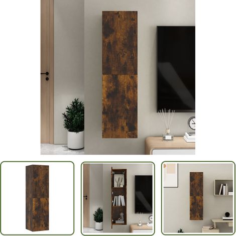 The Living Store Meuble TV mural Chêne fumé 30,5x30x110 cm - Meubles Tv Murales - Meubles Tv Suspendus - Meuble Tv Moderne - Meuble Tv Design - Étagère Murale (1/5)