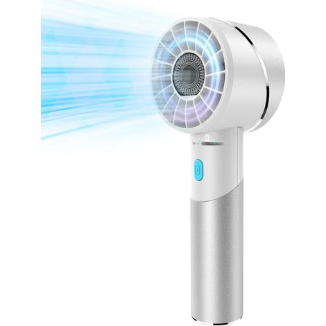 Ventilateur portable compact, mini ventilateur turbo, rechargeable par USB Type-C, 4 vitesses, autonomie jusqu'à 16 heures, format réduit.-AquaForge (1/3)