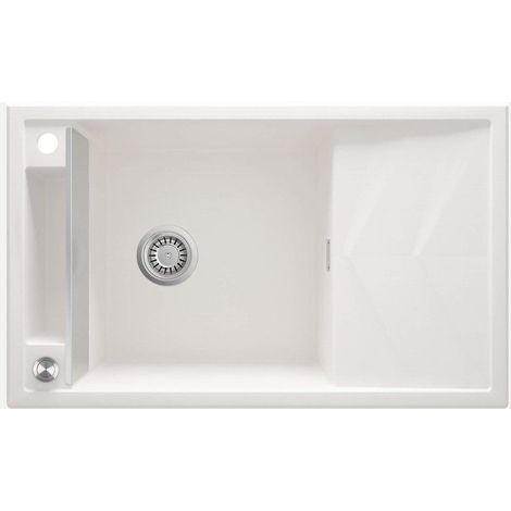 Lavello cucina in granito con 1 vasca e gocciolatoio 82x50 cm alabastro - Vora
