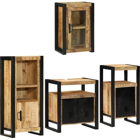 vidaXL Set di mobili per il bagno 4 pz Marrone 55 x 35 x 60 cm (1/5)