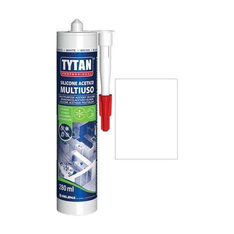 Tytan SILICONE ACETICO UNIVERSALE MULTIUSO ml. 280 - Bianco 24 PZ (1/8)
