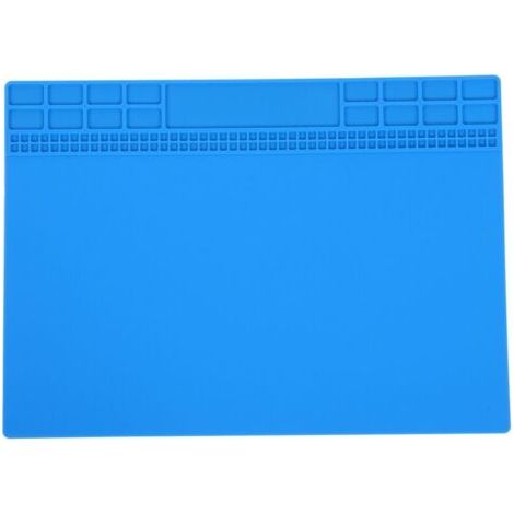 BUNTHAUS PA Tapis De Soudage Silicone Résistant À La Chaleur 350x250x4mm Pour Électronique Outils Bleu Foncé (1/4)