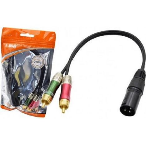 Linq - Cavo Adattatore Audio Da Xlr Maschio A 2 Rca 30cm Per Microfono Splitter Kl-9245 - (1/2)