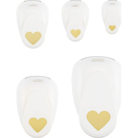 Vaessen Creative Set Perforatrici Decorativa - Cuori 5 pz - Per Fai da Te, Biglietti, Etichette, Scrapbooking e Lavoretti Creativi - Carta e Cartoncino Fino a 250 g (1/5)