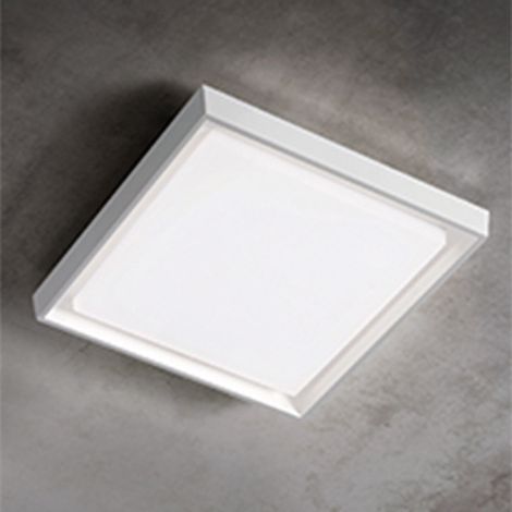 Alu Lampada da Parete e Soffitto in Alluminio Pressofuso Bianco Opaco 30W LED IP54 34x34x5 cm per Illuminazione Interna ed Esterna di Design