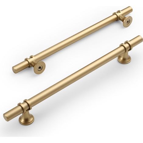 Lot de 10 poignées de cuisine or mat, entraxe 192 mm, pour armoires et tiroirs. (1/5)