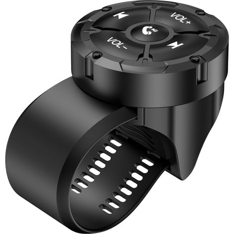 Télécommande Bluetooth Media Button, Contrôleur imperméable de direction réglable, Bouton de commande à distance Selfie Music, Convient aux vélos, Voitures, Compatible avec iPhone / Android (1/5)