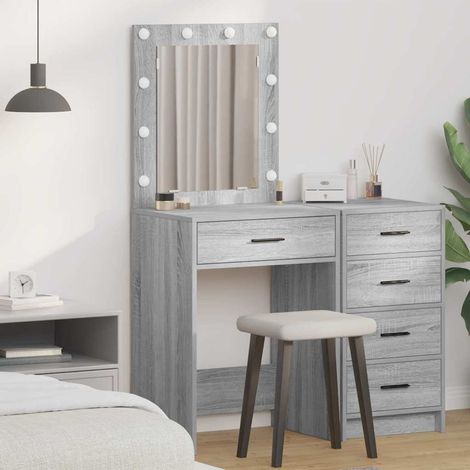 vidaXL Tavolo da trucco con cassetto Grigio Sonoma 50 x 41 x 135 cm