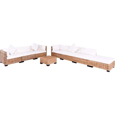Maison Exclusive - Set Divano 27 pz in Rattan Naturale (1/5)