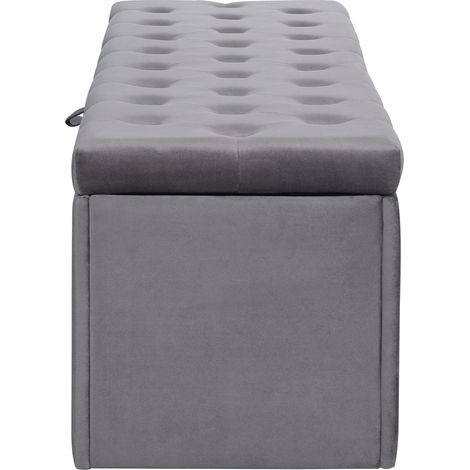 Samt-Aufbewahrungsbank in Grau 138 x 41 x 42 cm (1/5)