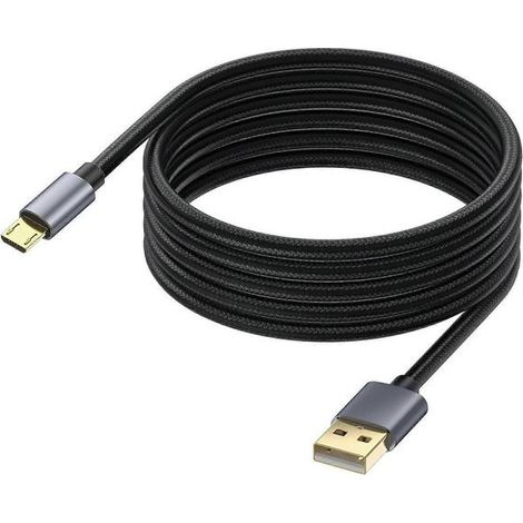 Câble USB A vers micro-USB de 3 m et 480 Mbps pour la charge et la synchronisation avec Samsung Galaxy J7, S7, S6, Kindle Fire HD et tablette (1/5)