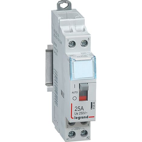 Legrand – 412544 – Contacteur jour nuit 230V – 2P 25A – Contact 2NO – Pour chauffe-eau en heures creuses – 1 module