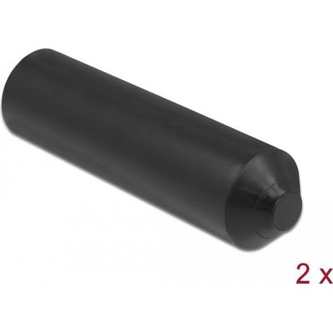 DELOCK CAPUCHONS D'EXTRÉMITÉ AVEC ADHÉSIF INTÉRIEUR 70 X 20 MM 2 PIÈCES NOIR MARQUE 19772