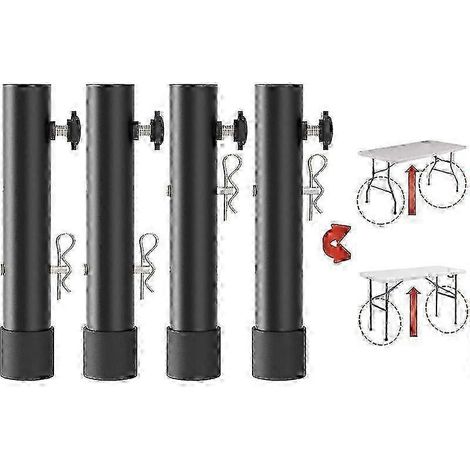 Rallonges de pieds de table pliables et réglables, lot de 2, adaptées aux pieds droits et courbes, support robuste. (1/5)
