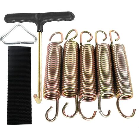 Trampolinfedern 5 Stück, 130 mm, mit Federzieher und Dreiecksschnalle – Ersatzfedern – Trampolinzubehör (1/5)