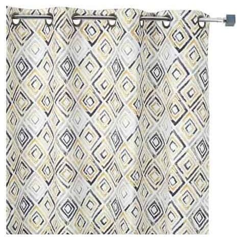 Rideau occultant motif losange - 145x260cm - Jaune