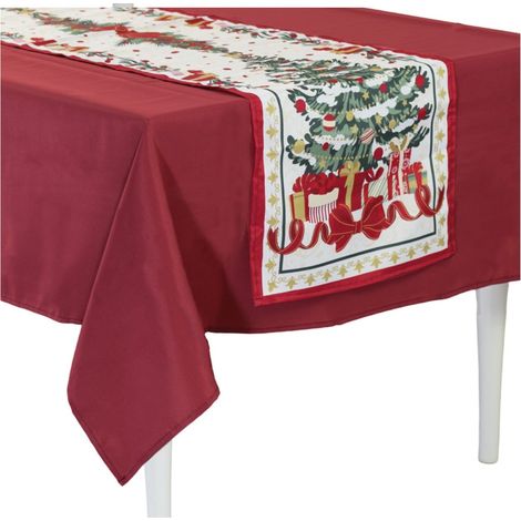 Preziosa Home Tovaglia e Runner Ass. Natale 140 x 240 + 40 x 240 Cm Antimacchia 1 Pz