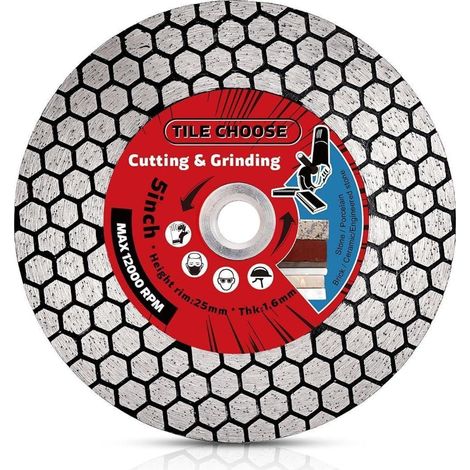 Diamanttrennscheibe 125mm für Granit, Marmor, Keramik  Gehrungsschnitte 45°  Nass-/Trockenschnitt (1/5)