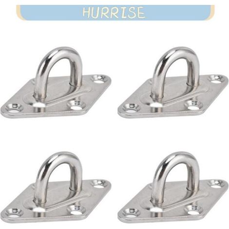 Plaque À Œil - Acier Inoxydable 304 - Pour Plafond Mur Sol - Fixation Hamac Équipement Sportif Décoration - Lot De 4 (1/5)