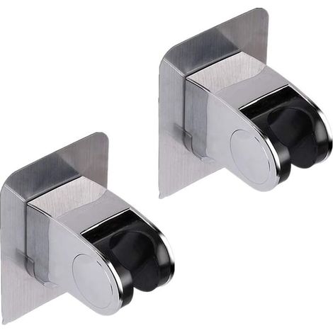 Support de Douche Sans Angle de Colle de Perage, 2Pcs Support de Pommeau de Douche Réglable Mural,5 Modes d'Angle Réglable,Forme De Lingot Adaptée à La Salle De Bain,à l'Htel (1/5)