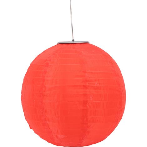 Beyamis Lanterne solaire LED en tissu, étanche IP55, style chinois, en nylon rouge, idéale pour les fêtes et jardins en extérieur. (1/5)