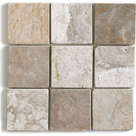 Pegane – Carrelage mosaïque en marbre naturel blanc mat – Plaque mur et sol 30x30 cm – Traitement pour douche intégrée – 2 kg