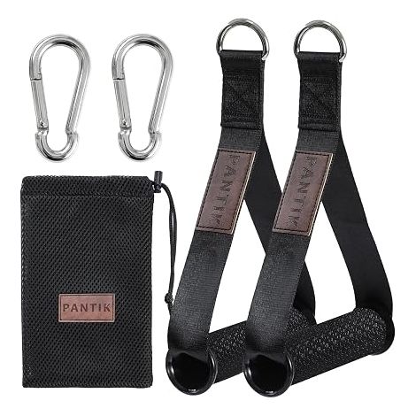 Exercise Grips Gym Machine D-Rings Resistance Grips Stirrup Handles Nylon Strap ABS Core Carabiners (1/5)