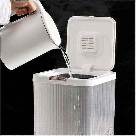 Boîte de rangement alimentaire hermétique et transparente de 12 litres pour céréales, farines et riz. (1/5)