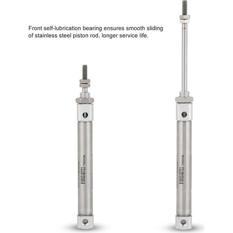 Vérin pneumatique double effet en acier inoxydable, alésage 10 mm, course 45 mm, référence CDJ2B10-45B (1/5)