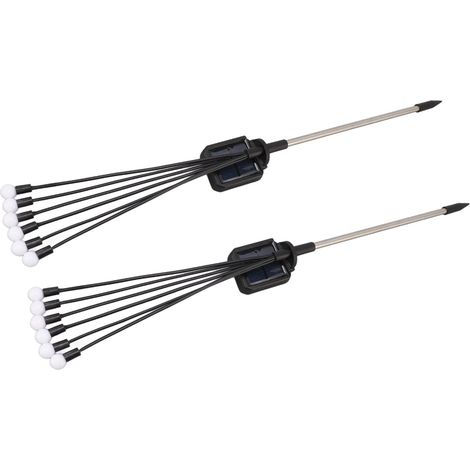 2 Stück 6-LED-Solar-Gartenleuchten, IP65 wasserdicht, dekorativ, für den Außenbereich (1/5)