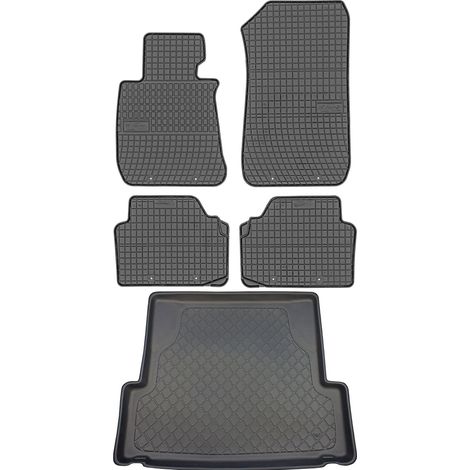 BMW Serie 3 E91 Familiar (09.2005-11.2012) JUEGO - Alfombrillas de goma para coche + alfombrilla para maletero (1/5)