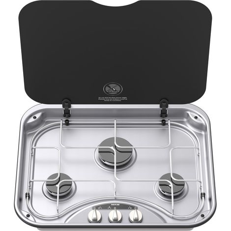 Réchaud Encastrable 3 Feux Basic Line 345 Avec Grille Chromée - Thetford (1/2)