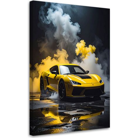 Cuadro en Lienzo, Coche deportivo amarillo, 30x45 (1/5)