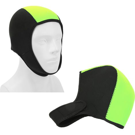 Cagoule thermique pour combinaison de plongée, protection solaire UV, séchage rapide, pour hommes et femmes, noir et vert. (1/5)