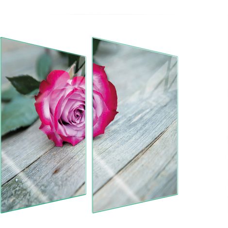 GLASSCHUTZPLATTE FÜR KÜCHE 2x35x52 ROSE