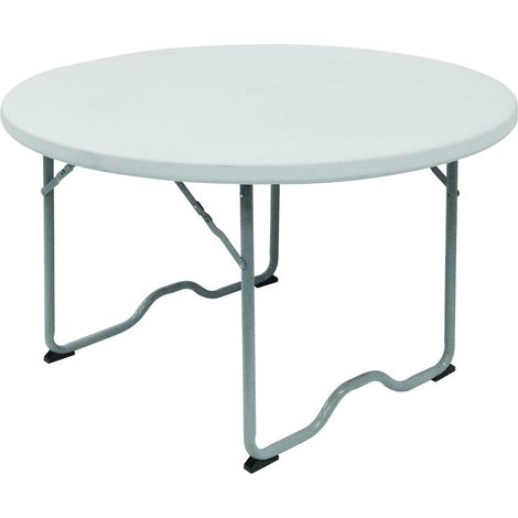 Tavolo resina e acciaio pieghevole tondo 115xH73 cm Camping Round