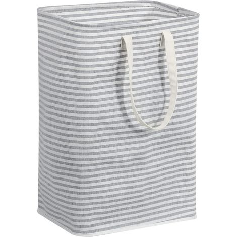 Grey Laundry Basket 75L, Foldable Laundry Hamper, Waterproof Laundry Bin with Extended Handles, Travel Dirty Laundry Bag, for Bedroom, Bathroom, Laundry Room (1/5)